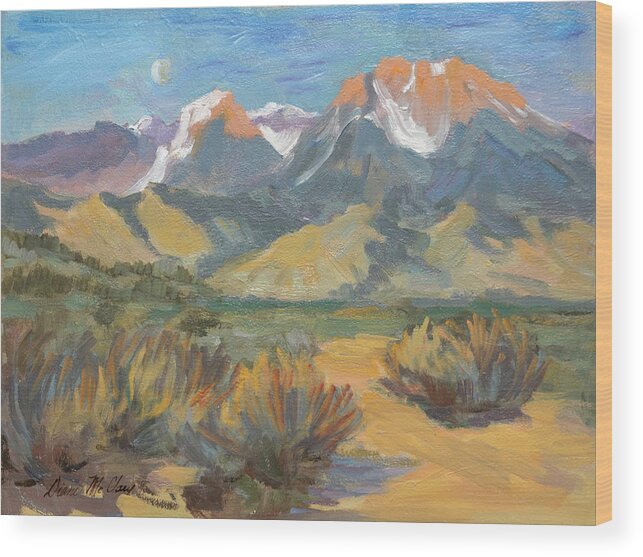 Buttermilk Range Wood Print featuring the painting Buttermilk Range Sierra Nevadas by Diane McClary