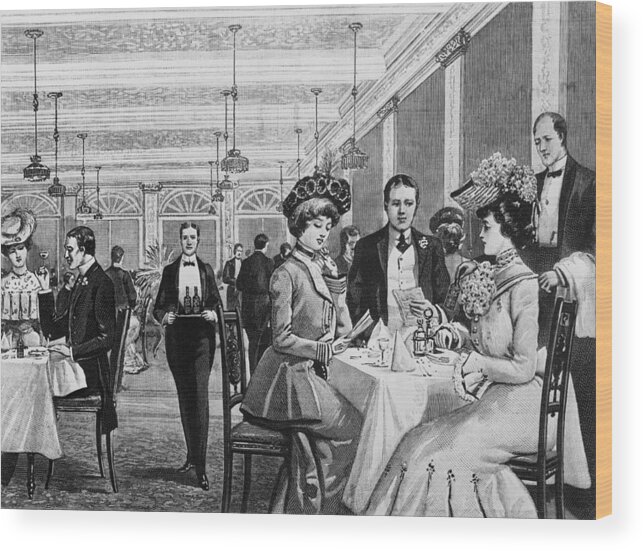 People Wood Print featuring the photograph Choosing From The Menu by Hulton Archive