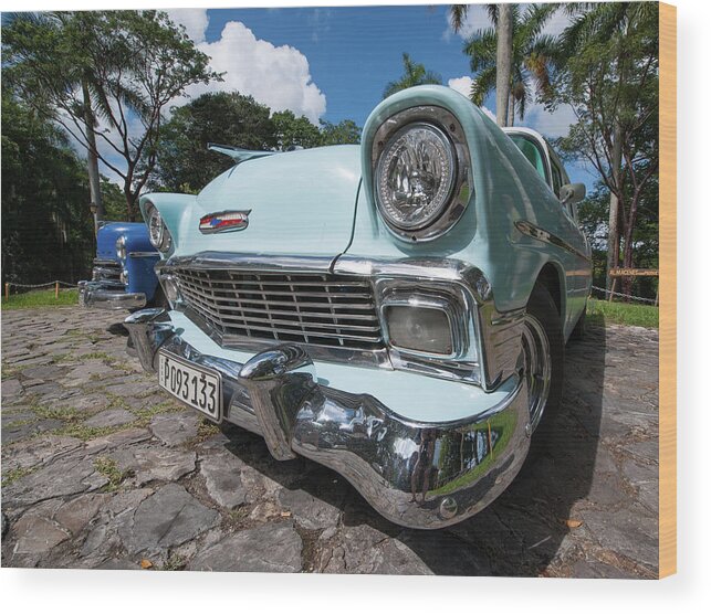 Classic Wood Print featuring the photograph Classic Cuban Chevy by Mark Duehmig