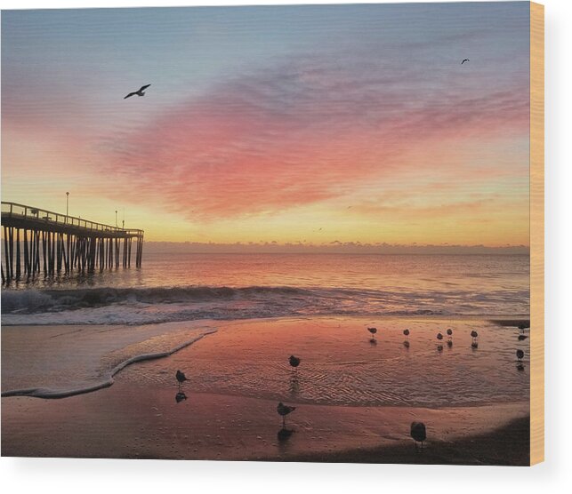 Pink Wood Print featuring the photograph Colors of Dawn by Robert Banach