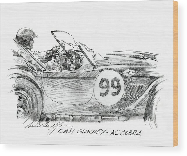 Ac Cobra Wood Print featuring the painting Dan Gurney Racing Ac Cobra 289 by David Lloyd Glover
