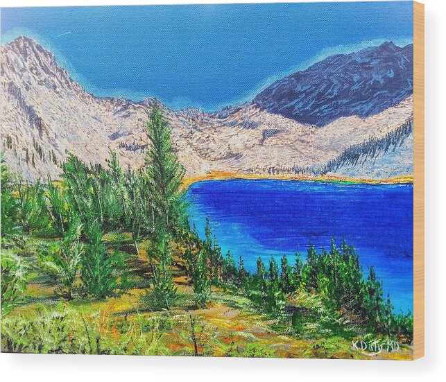 Mountain Wood Print featuring the painting Duck Pass by Kevin Daly