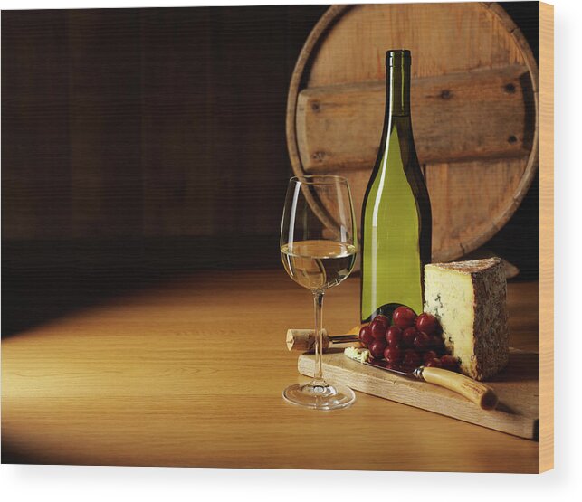 Cheese Wood Print featuring the photograph Entertaining With Cheese And Wine by Wragg