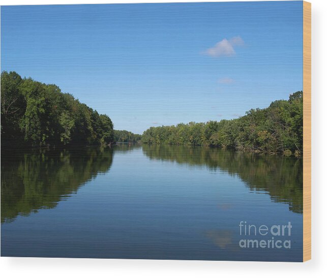 Erie Canal Wood Print featuring the photograph Erie Canal in early autumn by Louise Heusinkveld