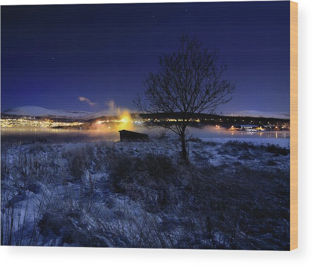 Tranquility Wood Print featuring the photograph Freezing Cold Night by John Hemmingsen