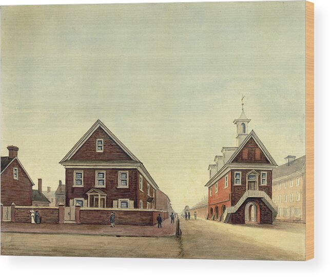 William Breton Wood Print featuring the drawing Friends Meeting House and Old Courthouse by William Breton