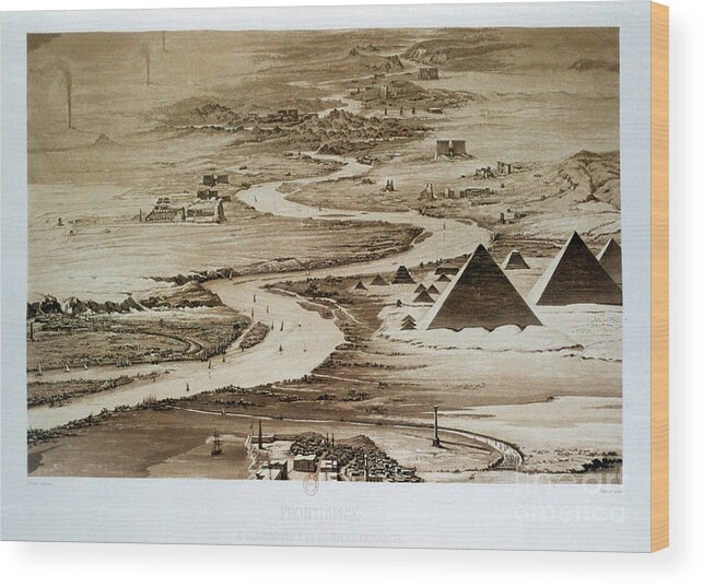 Scenics Wood Print featuring the drawing From Alexandria To The Second Cataract by Print Collector