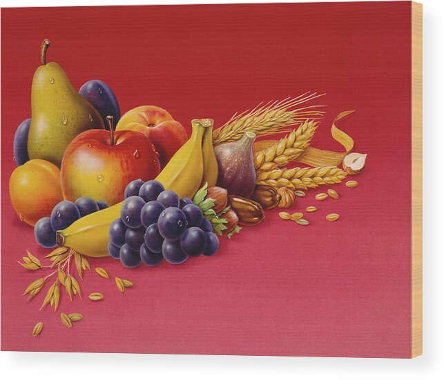 Apple Wood Print featuring the painting Fruit by Harro Maass