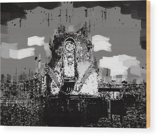 Gg-1 Wood Print featuring the mixed media GG-1 Electric Locomotive by Christopher Reed