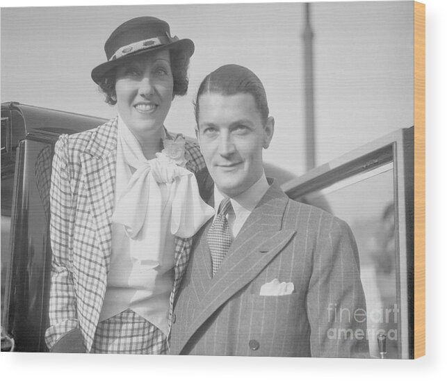 People Wood Print featuring the photograph Gloria Swanson And Her Husband Michael by Bettmann