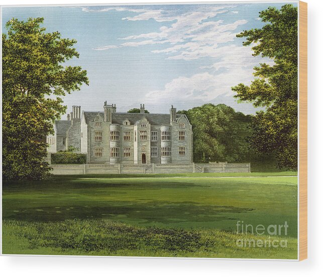 Engraving Wood Print featuring the drawing Glynde Place, Sussex, Home Of Viscount by Print Collector