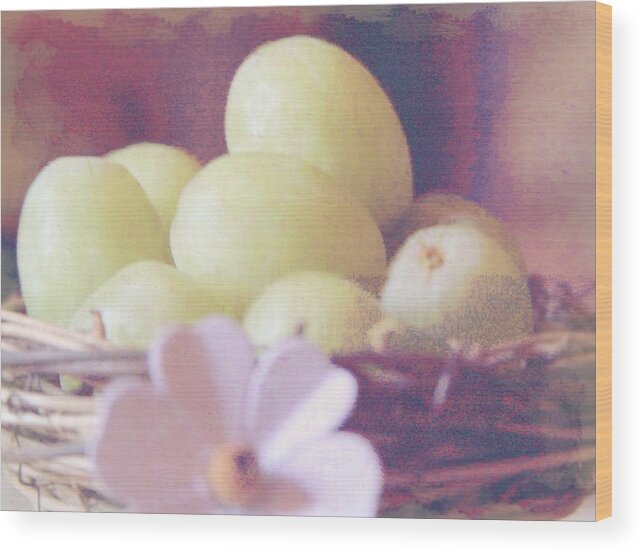 Grape Wood Print featuring the photograph Grapes In Nest 15 by Cathy Lindsey