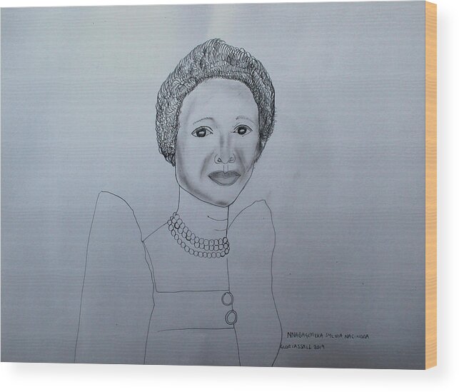 Jesus Christ Wood Print featuring the painting Her Royal Highness Nnabagereka Sylvia Nagginda by Gloria Ssali