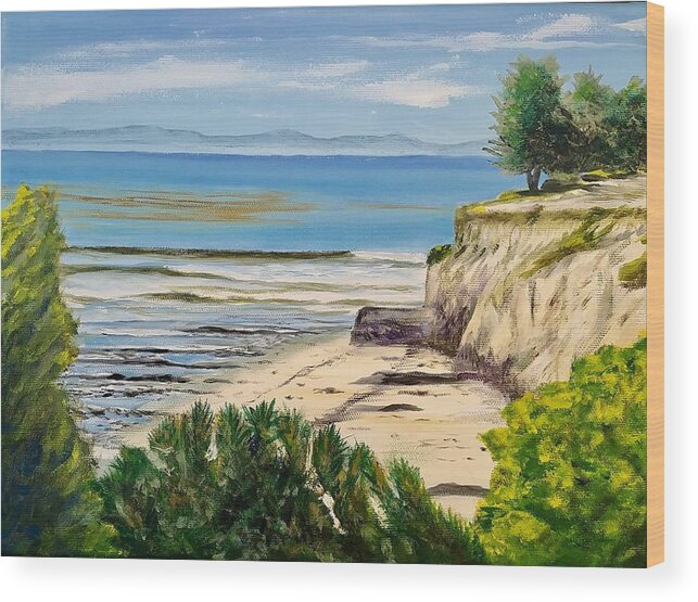 Ledbetter Beach Wood Print featuring the painting Ledbetter Neap Tide by Jeffrey Campbell