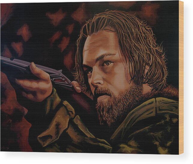 Leonardo Dicaprio Wood Print featuring the painting Leonardo DiCaprio Painting by Paul Meijering