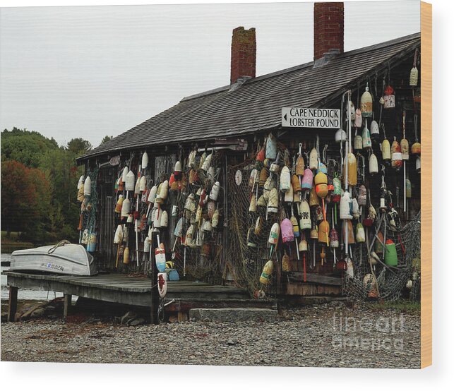 Maine Wood Print featuring the photograph Lobster Shack by Terri Brewster