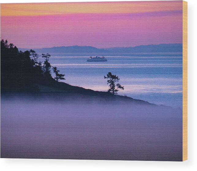 Ferry Wood Print featuring the photograph Magical Morning Commute by Leslie Struxness