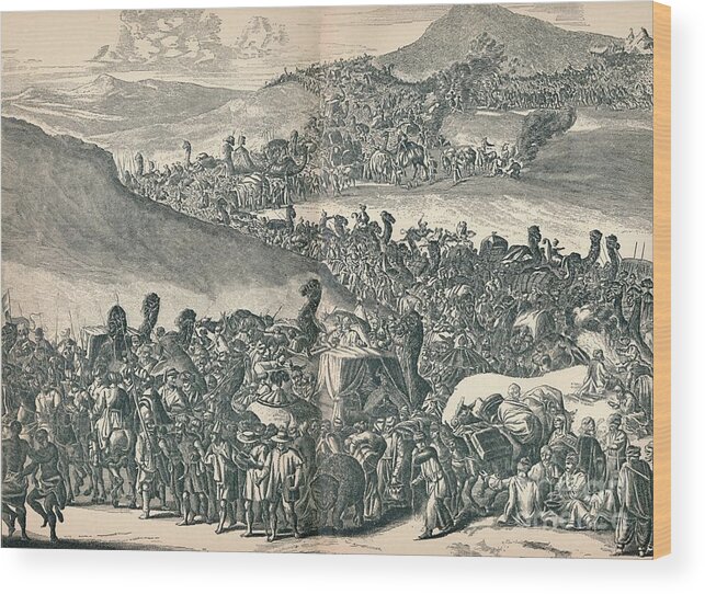 Etching Wood Print featuring the drawing Mansa Musa On His Way To Mecca, C1670 by Print Collector