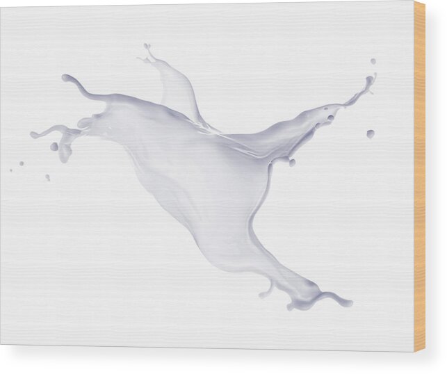 Milk Wood Print featuring the photograph Milk Splash Isolated by Costint
