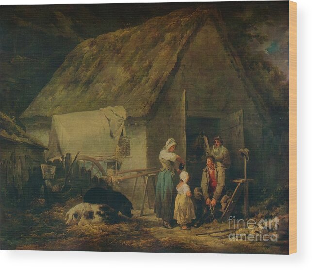 Built Structure Wood Print featuring the drawing Morning, Higglers Preparing For Market by Print Collector
