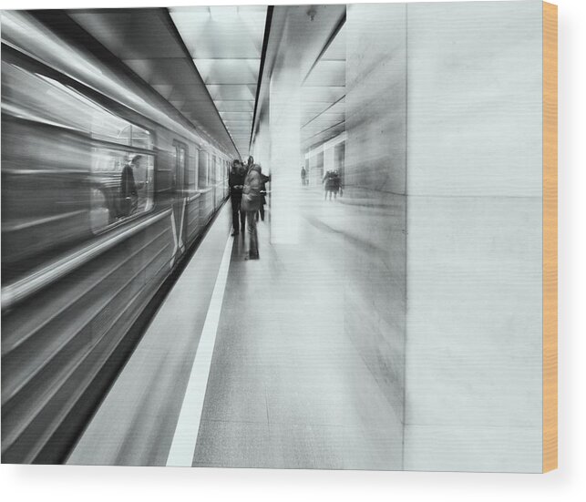 Metro Wood Print featuring the photograph Moscow Metro - Sketch by Maxim Makunin