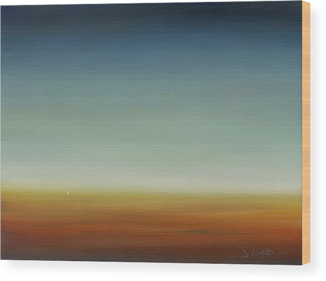 Derek Kaplan Wood Print featuring the painting Opt.22.19 'Moonrise' by Derek Kaplan