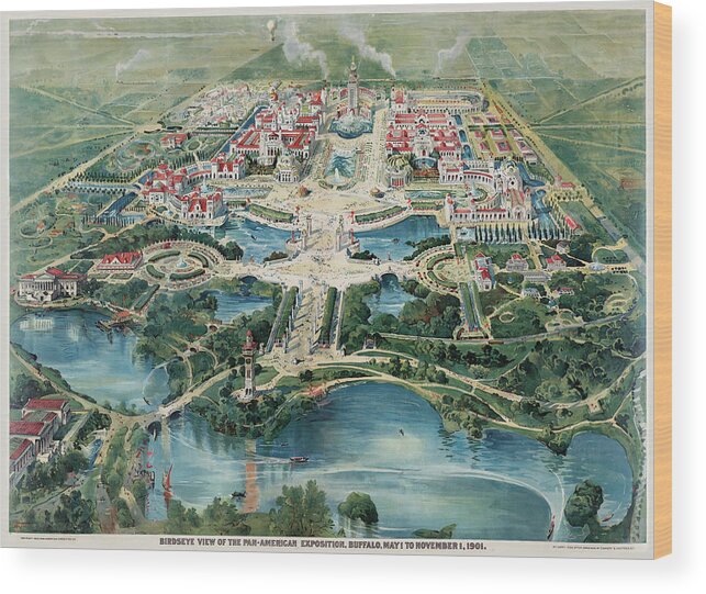 Pan-american Exposition Wood Print featuring the mixed media Pan-american Exposition, Buffalo Ny 1901 by Vintage Lavoie