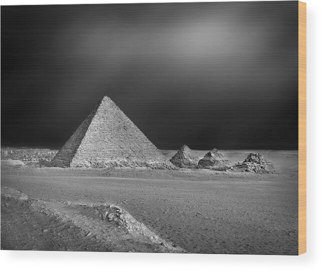 Egypt Wood Print featuring the photograph Pyramids by Essam Abdollh Al Hedek
