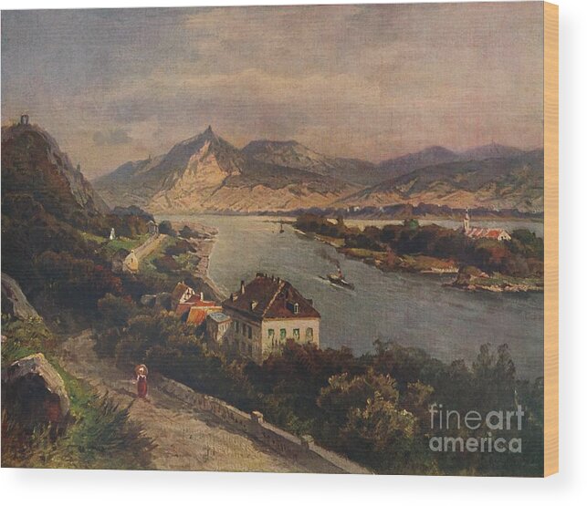 Scenics Wood Print featuring the drawing Rolandseck - Insel Nonnenwerth Und by Print Collector