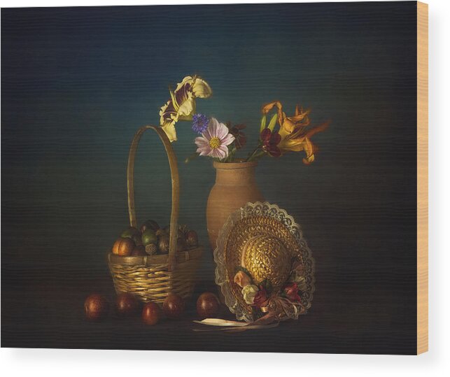 Basket Wood Print featuring the photograph Scent Of Summer by John-mei Zhong