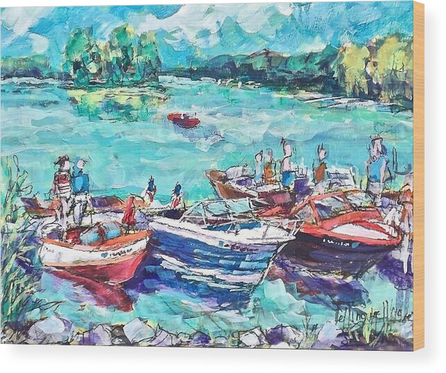Painting Wood Print featuring the painting Show Boats by Les Leffingwell