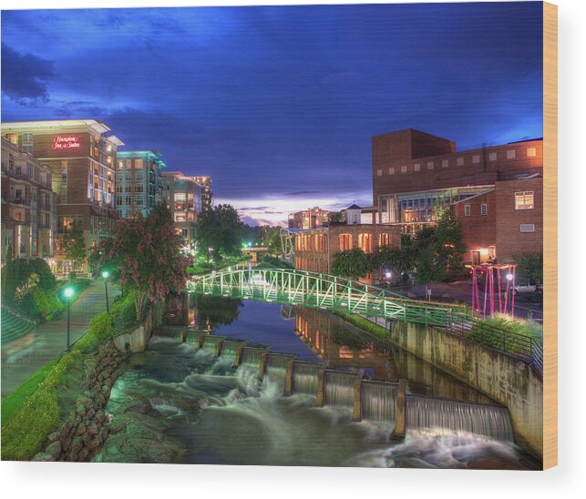Greenville Wood Print featuring the photograph Skyline on the Reedy by Blaine Owens