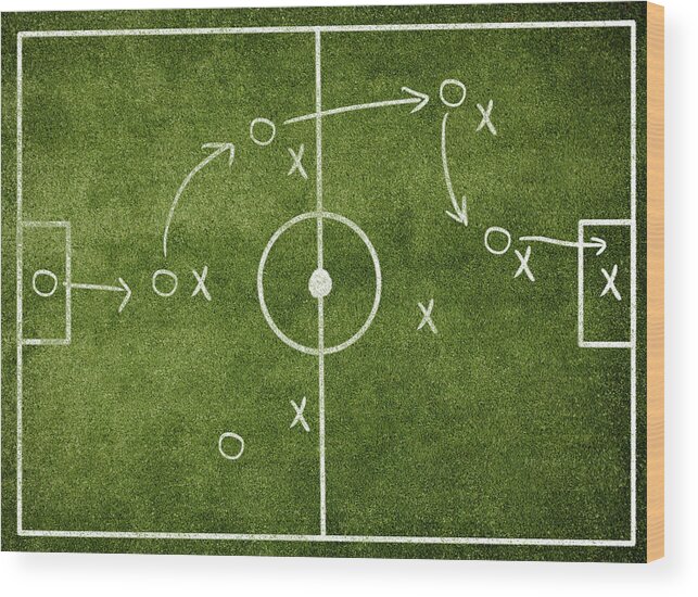 Rectangle Wood Print featuring the photograph Soccer Strategy by Goldmund