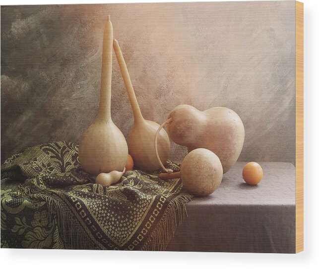 Food Wood Print featuring the photograph Still Life With Medicinal Pumpkins by Ustinagreen