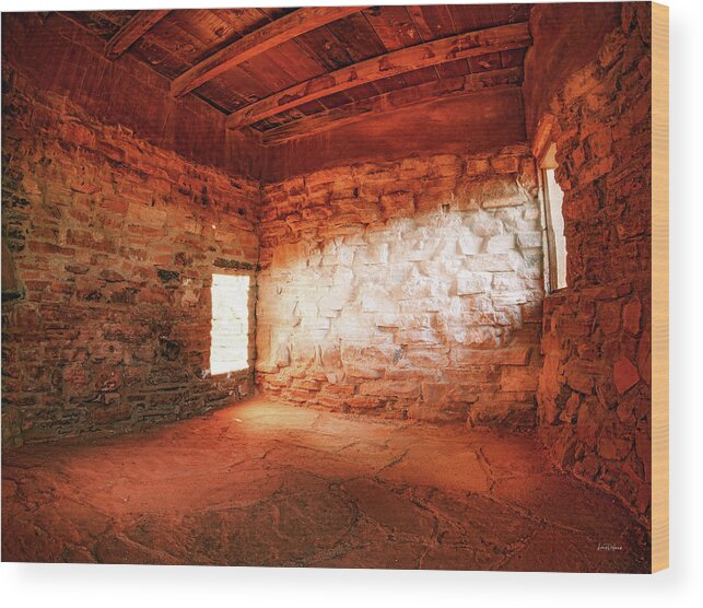 Aged Wood Print featuring the photograph Stone House by Leland D Howard
