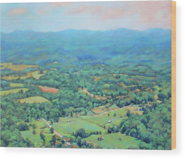 Summertime Wood Print featuring the painting Summer of My Dreams - Summertime View of the Valley by Bonnie Mason
