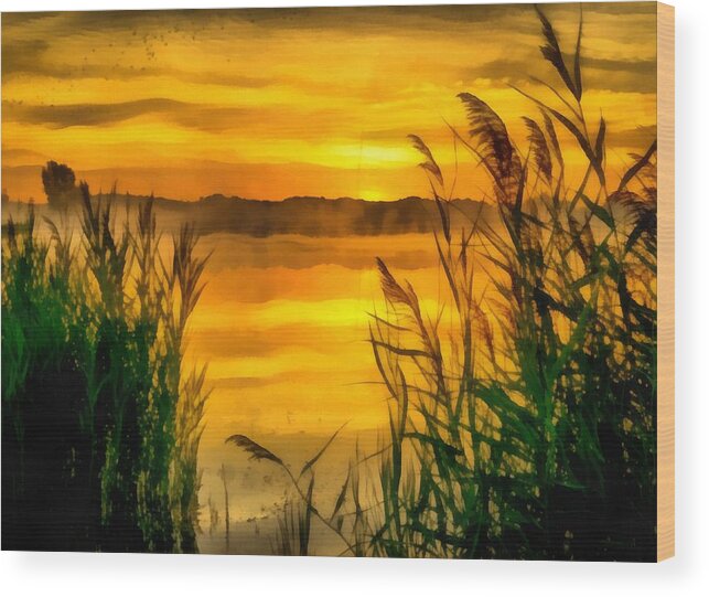 Sunrise Creek Wood Print featuring the painting Sunrise Creek by Harry Warrick