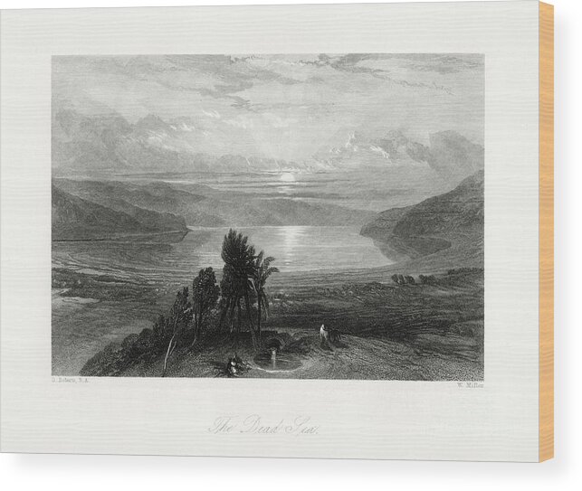 Engraving Wood Print featuring the drawing The Dead Sea, 19th Century. Artist W by Print Collector