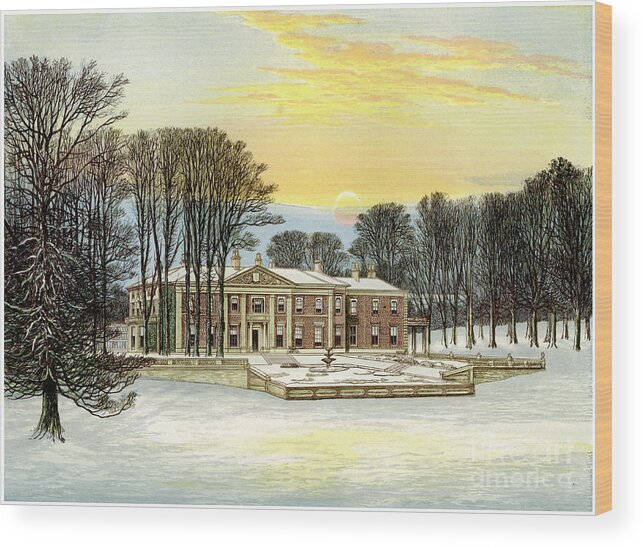 Engraving Wood Print featuring the drawing The Down House, Dorset, Home Of Baronet by Print Collector