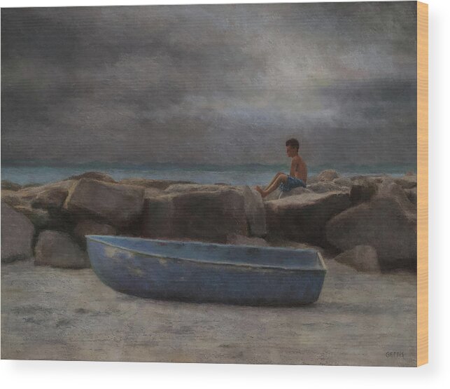 Pastel Wood Print featuring the pastel The Dreamer by Jeff Gettis