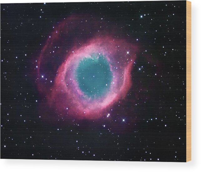 Constellation Wood Print featuring the photograph The Helix Nebula, Also Known As Ngc by Stocktrek Images