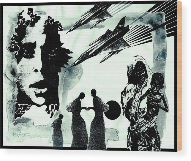 Wars Wood Print featuring the digital art The INSANITY of Wars by Hartmut Jager
