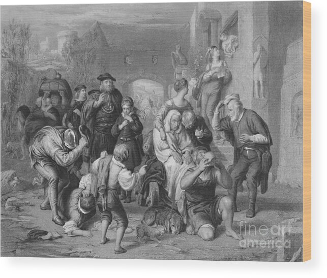 Engraving Wood Print featuring the drawing The Seven Ages Of Man As You Like by Print Collector