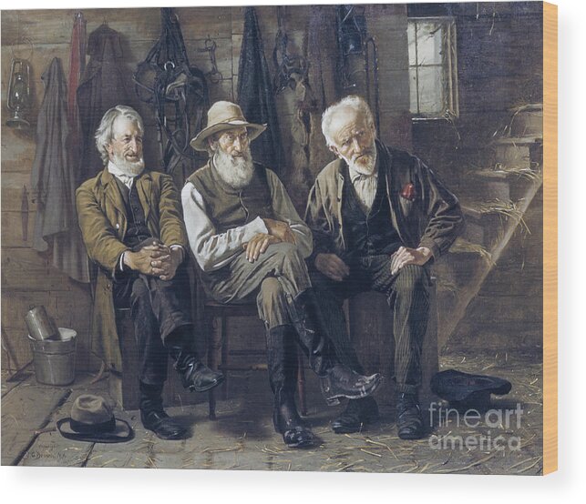 Oil Painting Wood Print featuring the drawing To Decide The Question by Heritage Images