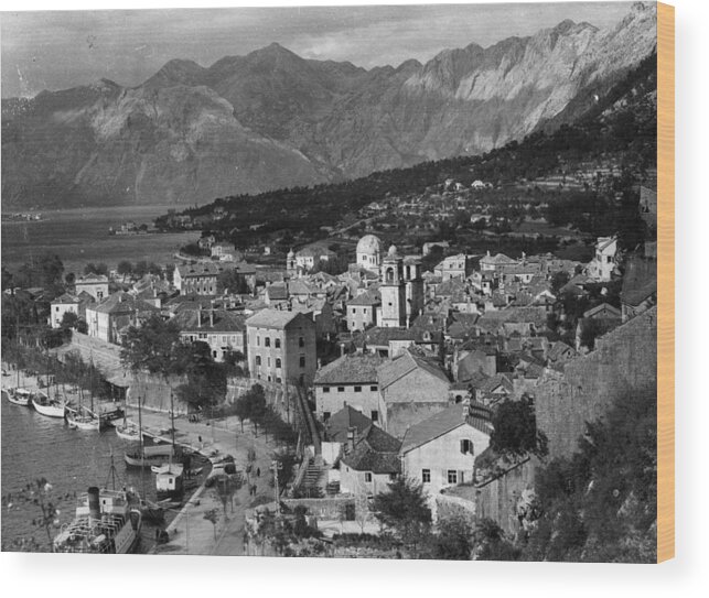 Kotor Bay Wood Print featuring the photograph Town In Montenegro by Fox Photos