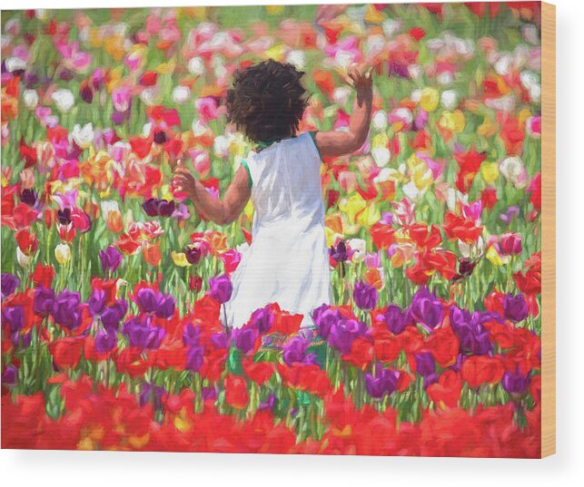 Spring Wood Print featuring the photograph Tulip Dancing by Art Cole