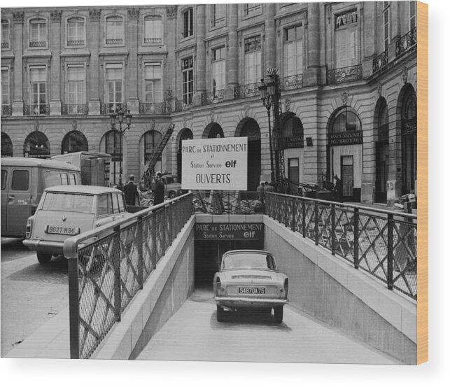 Car Wood Print featuring the photograph Underground Park Car At Vendome Place by Keystone-france