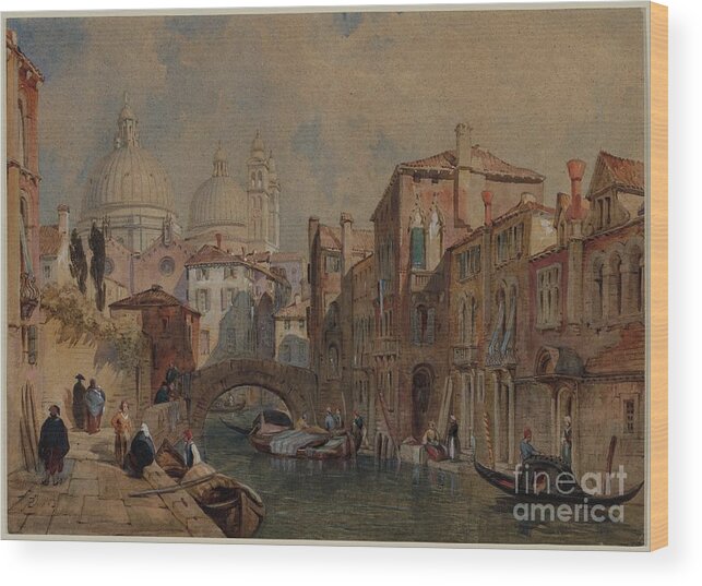 England Wood Print featuring the drawing View Of Venice The Dome Of Santa Maria by Heritage Images