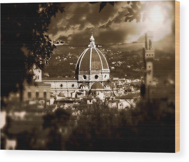 Florence Wood Print featuring the photograph Viste di Firenze by Micki Findlay