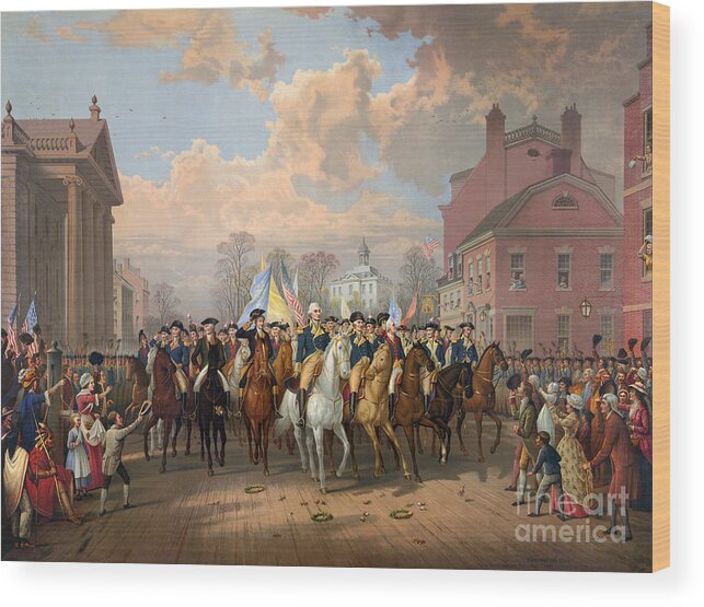 1783 Wood Print featuring the painting Washington Entering New York City 1783 by Granger